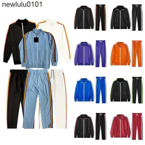 Hommes femmes survêtements sweats costumes de créateurs hommes piste survêtement manteaux rétro décontracté PA avec sangle latérale rayée blanche Nécessaire automne et