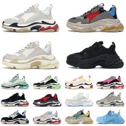 Mens Womens Triple S Classic Schoenen Platform Sneakers Mode Paars Zwart All White Gray Red Paris 17FW Luxury Designer Trainers Outdoor Casual