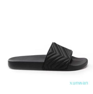 heren dames unisex zwart Matelasse Rubber Slide sandalen Platte strandslippers Gegoten rubberen voetbed
