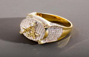 Heren dames vintage hiphopring goud vergulde ijsjes ringen sieraden bling cool zirkonia stone heren hiphop ringen geschenken accessoires1674118