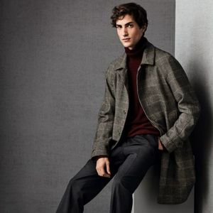 Heren wollen herfst en winter Loro Piana kasjmier geruite casual jas