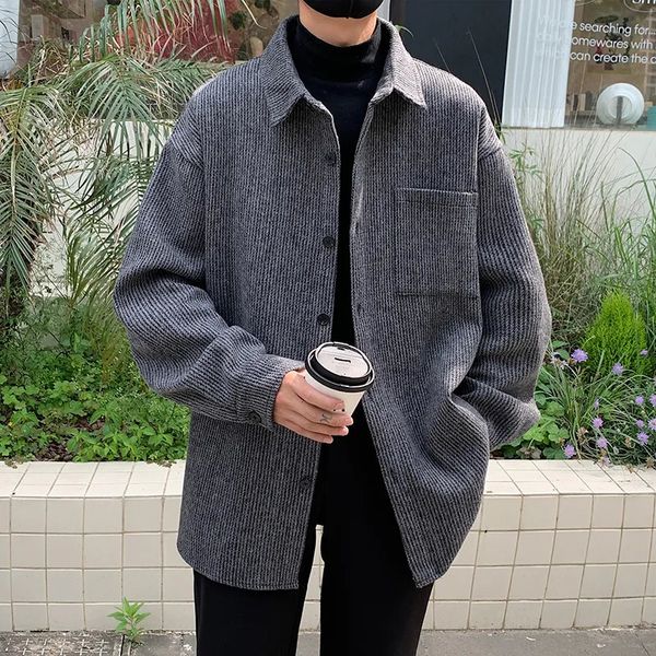 Mélanges de laine pour hommes automne manteau de laine mode masculine Super grande veste de laine Vintage vêtements de rue pour hommes coréen manteau de laine court en vrac hommes grande taille M-5XL 231025