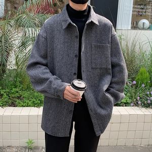 Mélanges de laine pour hommes, manteau en laine d'automne, mode surdimensionnée, veste Vintage, Streetwear coréen, ample, court, grande taille M5XL 231118