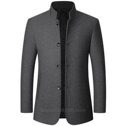 Mezclas de lana para hombre Otoño Invierno abrigo de lana estilo británico sólido longitud media chaqueta de hombre abrigo de negocios masculino 231118