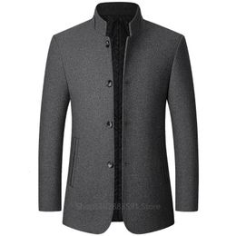 Hommes laine mélanges automne hiver laine manteau Style britannique solide mi-longueur hommes veste affaires pardessus mâle 231120