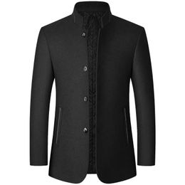 Mezclas de lana para hombre Abrigo de mezcla Hombres Moda de invierno 39S Abrigo salvaje Hombre Espesar Mantener chaquetas abrigadas Trench Outerwear Stand Collar 231118