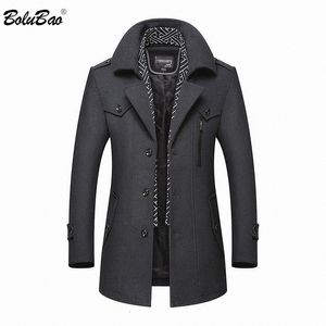 Herenwol Blends Bolubao Men Winter jas Casual merk Solid kleur en erwten mannelijke geul overjas 221130