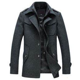 Herenwol Blends overjas winter jas slanke fit jassen mode bovenkleding warme man casual jas erwt plus size m4xl 221130