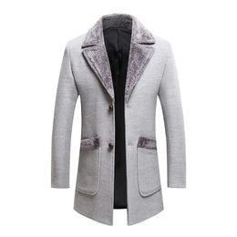 Hommes laine mélanges hiver haut de gamme Boutique épaissi chaud décontracté affaires manteau de laine mâle mince longue veste taille M5XL 231120