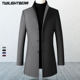 Herenwol Blends Winter Jacket Men Kea jas Oversized overjas Solid Business Casual Clothing wollen jassen 4xl AF2011 230818