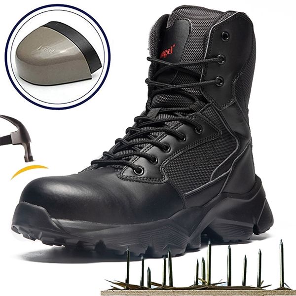 Bottes de sécurité de travail pour hommes avec embout en acier, baskets imperméables, bottes de combat tactiques militaires de l'armée d'automne et d'hiver, bottes du désert 220718