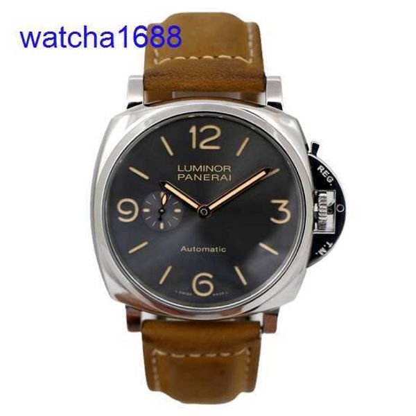 Montre bracelet pour hommes Panerai en cuir authentique en acier automatique de la mode mécanique de luxe de luxe masculine