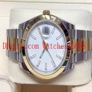 Herenpolshorloge Datejust 41 mm 126303 Bi Color heren automatisch machinehorloge witte wijzerplaat roestvrij staal en geel goud M286Q