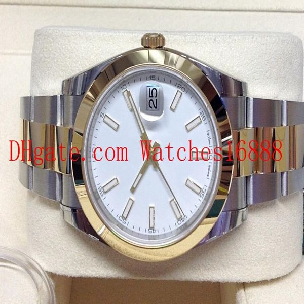 Reloj de pulsera para hombre Datejust 41 mm 126303 Bi Color Reloj de maquinaria automático para hombre Esfera blanca Acero inoxidable y oro amarillo M263I