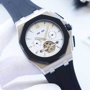 Herenhorloge 45 mm mechanische rubberen band saffier waterdicht Orologio Di Lusso meerdere kleuren sporthorloge Tourbillon