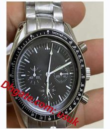 Reloj de pulsera para hombre Cronógrafo al aire libre VK Movimiento de cuarzo Apollo Men Moonwatch Relojes profesionales Reloj deportivo para hombre Dial negro redondo 4517708