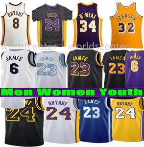 Maillots de basket-ball Bryant pour hommes 8 24 Black Mamba Lakers Lebron 23 James Enfants Garçons Enfants Ed 2023