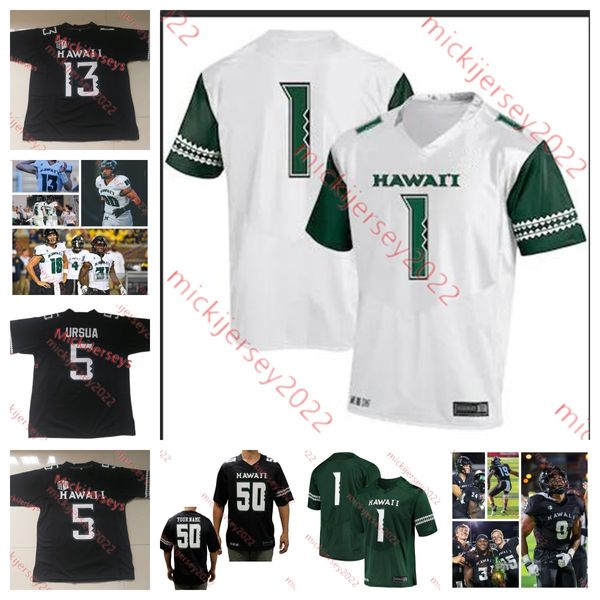 Maillot de football Hawaii Rainbow Warriors cousu sur mesure pour jeunes hommes 51 Maurice Taala Solo Vaipulu 54 Ethan Spencer 58 Zhen Sotelo 61 Eliki Tanuvasa 64 Kauka Umiamaka Jersey