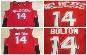Heren Zac Efron Troy Bolton 14 East High School Musical Wildcats basketbalshirts rood gestikte shirts SXXL2216216