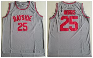 Maillots de basket-ball Zack Morris 25 Bayside pour hommes Couleur grise Sauvé par les chemises cousues Bell 90S Hip Hop S-XXL