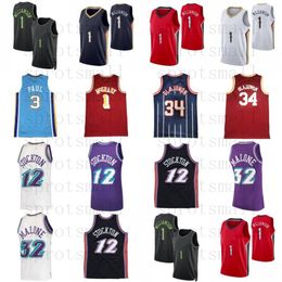 Heren 1 Zion Williamson City basketbalshirt Heren 3 Chris Paul 32 Karl Malone 12 John Stockton 1 Tracy McGrady The Dream Hakeem Olajuwon Retro-shirt