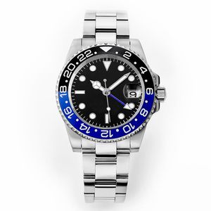 Mensautomatisch mechanisch 41 mm horloge roestvrij staal blauw zwart keramisch saffierglas super lichtgevende horloget montre de luxe cadeau3098