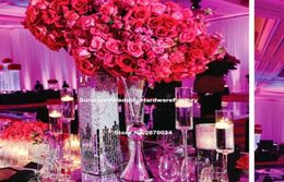 Vases en fer avec trompette en fer mental, Vases de Table entière en fer pour décoration de centres de Table de mariage, 2383672