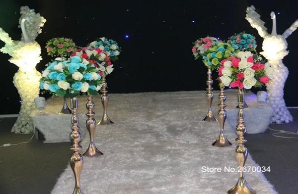 Décoration d'arrière-plan pour passerelle de mariage mental, grande fleur mentale, vase en fer forgé stands3555812