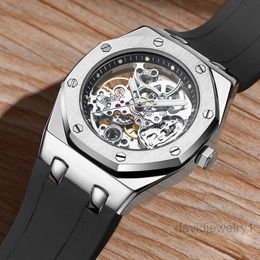 Menwatch Aps horloge voor heren Hoge kwaliteit designer horloges Audemar's Piquet Royals Heren eiken papegaai achthoekige slak Volautomatisch hol mechanisch horloge Siliconen
