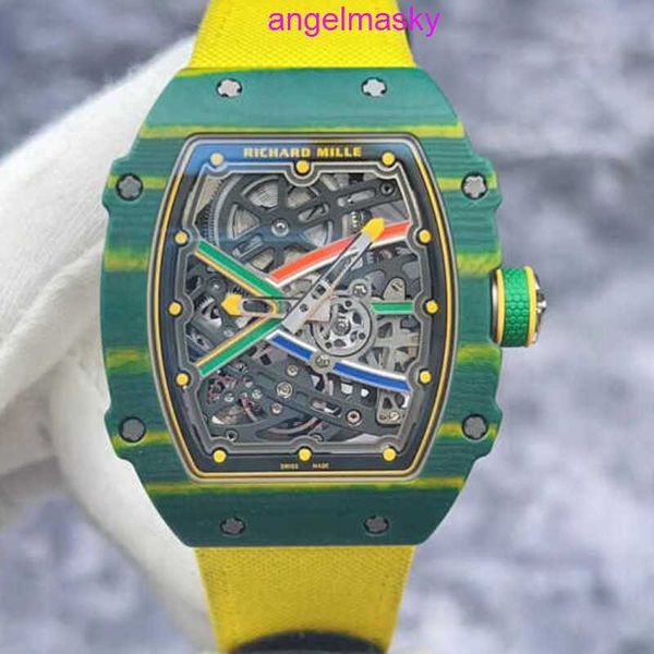 Menwatch RM montre-bracelet RMwatches montre-bracelet RM67-02 vert rouge bleu piste NTPT vert Fiber de carbone RM6702