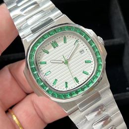 menwatches hommes diamant montres haute qualité vert diamant montre 39mm dames montre mouvement montre en acier inoxydable montre d'endurance