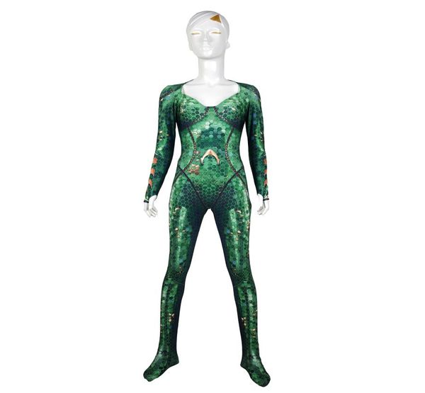 Disfraz de Mera, versión cinematográfica de Aquaman, mono de Cosplay de Mera, Imprimer 3D, disfraz Zentai de Lycra Spandex, traje de fiesta de Halloween 4581148