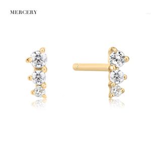 Boucles d'oreilles à étalons en or massif de Mercery 14K Diamond de brillance irrégulière pour les femmes et les hommes