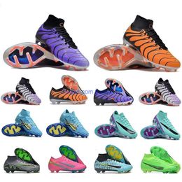 Mercurial 9 Crampons de football Crampons IX Elite FG TensionPurple Bottes de football Hommes Enfants Filles Elite Superbfly XV 15 AG Turf SG Or rose Chaussures de football américain