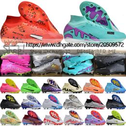 Envoyer avec des bottes de football de qualité de sac Zoom Superflys 9 Elite Ag Acc Socks Football Cilats Men Mbappe Ronaldo Le cuir soft Trainers confortable Trime High Top Soccer Chaussures