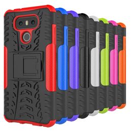 Dazzle Heavy Duty Rugged Dual Layer Impact Armour Kickstand Case Cover voor LG K31 K41S K51 Stylo 6 Harmony 4 50pcs / lot