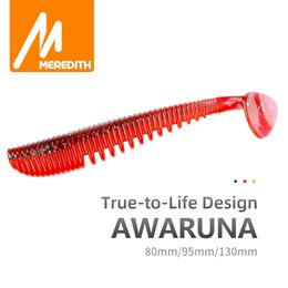 Meredith Awaruna Fishing Lures 8cm 95cm 13cm Appâts artificiels Wobblers Lures mousses Shad Carp Silicone Fishing Baits Soft Baitle 220726