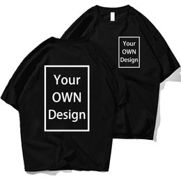 Merek Desain Anda SendiriGambar Dikirim Kustomisasi t-shirt Pria Wanita 100% Katun Musim Panas Atasan Ukuran Plus bricolage 220613