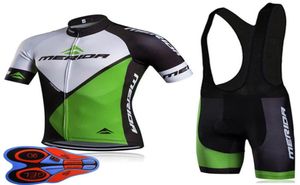 Merida Team 2020 Mens Cycling Jersey Short Sleeve Jersey 9D BIB Shorts Set Ademende fietskleding Outdoor Sportwear Ropa Ciclismo F04221276