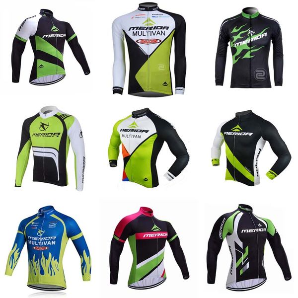 Equipo MERIDA Ciclismo manga larga jersey Moda al aire libre Alta calidad mtb Ropa Ciclismo Bicicleta sportwear Venta al por mayor C2913