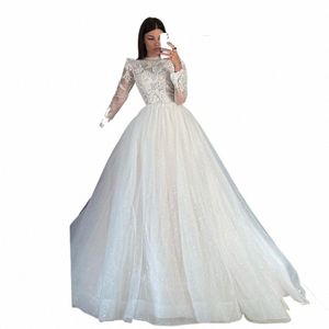 Merioslove Vestido De Noiva Kant Applicaties Princ Wedding Dres Lg Mouwen A-lijn Trouwjurk Strand Bruidsjurken 2024 C2v1 #