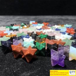 Merkaba Hexagram Star Qaurtz Chakra Stone Crafts Energy Healing Reiki Crystal Hand Play Home Decoration Stone Handwerkgravures