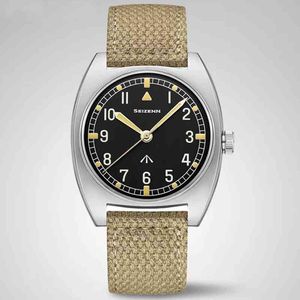 Merkur W10 Vintage Watch British Military Field Mens Mechanical Hand Wind ES Luminoso Acero de 38 mm de acero de 38 mm