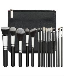 Sir￨ne 15pcSet Makeup Brushes avec PU Bag Brush Professional For Powder Foundation Blush Eyeshadow Eyeliner M￩langer Crayon7469397