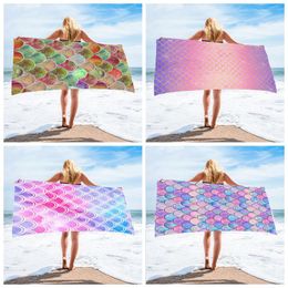 Mermaid Beach Handdoek Draagbare Veranderende Bad Handdoeken Zee Neem een ​​Holiday Kerchief Superfijn Fiber Sandbeach Rok WMQ909