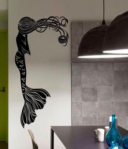 Mermaid Cartoon Characon Autocollants muraux amovibles pour la salle de bain Fashion Home Decor Girls Vinyl Wall Decs Murals de chambre à coucher 7131861