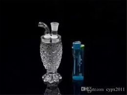 Narguilé en verre en gros de pot de cristal de sirène, raccords de conduite d'eau en verre