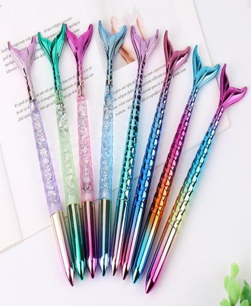 Pluma de gel de sirena Papelería de regalo Pez de dibujos animados Bolígrafos Rollerball Oficina escolar Suministros de escritura comercial Premio para estudiantes tinta negra4883179