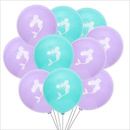 Ballons en latex sirène 10 pouces fête d'anniversaire décoration de mariage Halloween ballon sirène nouveau ballon de dessin animé 10 pièces/sac 2 couleurs LT1553