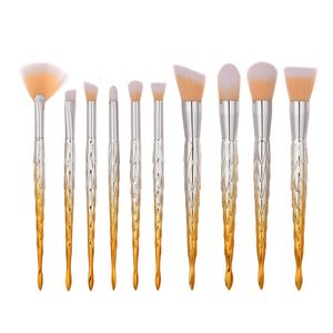 Pinceau de maquillage sirène ensemble 10pcs professionnel pinceau de maquillage ombre à paupières poudre de fard à joues mélange de cosmétique memaid sac kit de pinceau de pinceau DHL gratuit